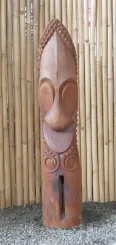 Tiki-Polynesien-Statue aus Kokosnussholz, ca. 125cm hoch mit natur/transparenter Farbe, Ø ca. 18-28 cm 